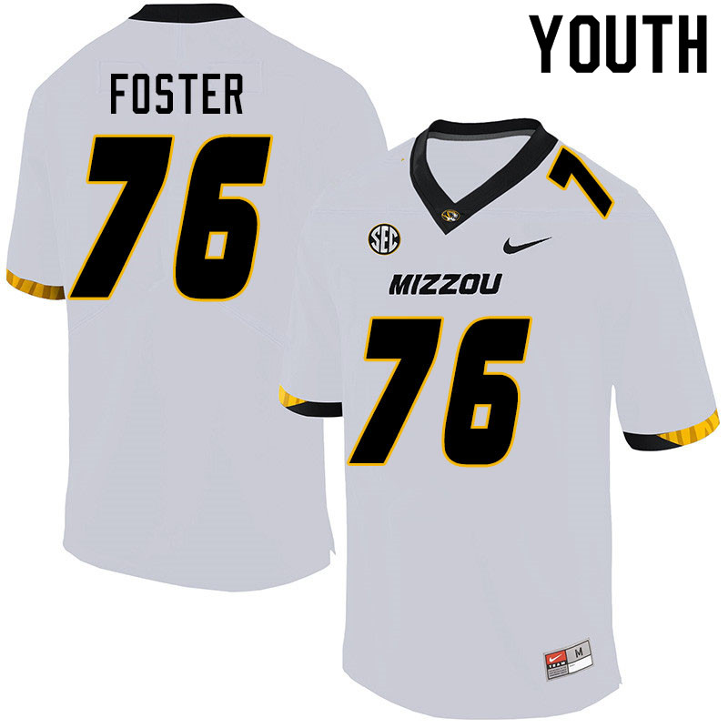 Youth #76 Javon Foster Missouri Tigers College Football Jerseys Sale-White